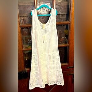 NWT Sundance Crocheted Cotton Midi Dress with Lining, sz M